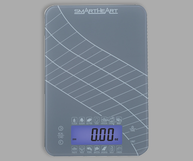 SmartHeart Digital Kitchen Food Scale with Calorie & Carb Calculator  Stainless Steel | Precision Measurements | Unit conversions: oz, lbs, g, ml  | 14