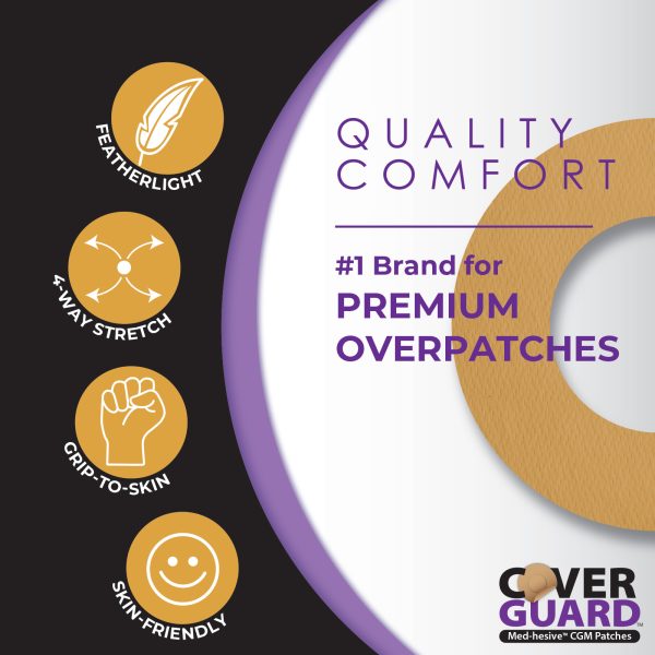 CoverGuard CGM Overpatch | Freestyle Libre 3 | Tan Center-cut Design| 25-Count | Waterproof Adhesive | Anti-Fray | Easy Application & Removal | Made in USA | Sensor Protection - Image 4