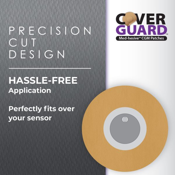 CoverGuard CGM Overpatch | Freestyle Libre 3 | Tan Center-cut Design| 25-Count | Waterproof Adhesive | Anti-Fray | Easy Application & Removal | Made in USA | Sensor Protection - Image 6