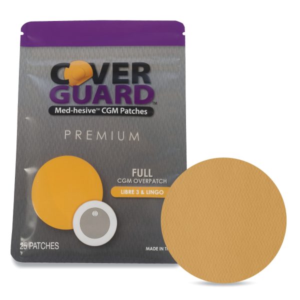 CoverGuard CGM Overpatch | Freestyle Libre 3 | Tan Full Coverage Design| 25-Count | Waterproof Adhesive | Anti-Fray | Easy Application & Removal | Made in USA | Sensor Protection