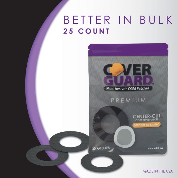 CoverGuard CGM Overpatch | Dexcom G7, Stelo | Black Center-cut Design| 25-Count | Waterproof Adhesive | Anti-Fray | Easy Application & Removal | Made in USA | Sensor Protection - Image 9