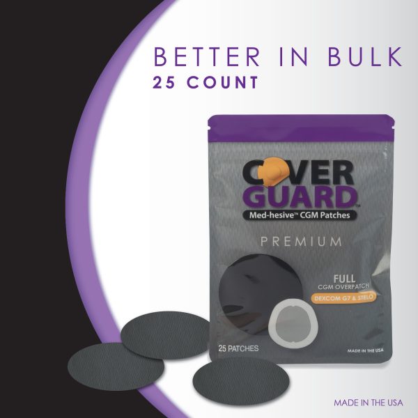 CoverGuard CGM Overpatch | Dexcom G7, Stelo | Black Full Coverage Design| 25-Count | Waterproof Adhesive | Anti-Fray | Easy Application & Removal | Made in USA | Sensor Protection - Image 9