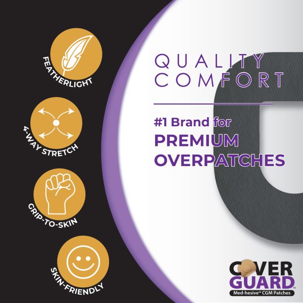 CoverGuard CGM Overpatch | Omnipod 5 Insulin Pod | Black Center-cut Design| 25-Count | Waterproof Adhesive | Anti-Fray | Easy Application & Removal | Made in USA - Image 4