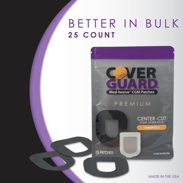 CoverGuard CGM Overpatch | Omnipod 5 Insulin Pod | Black Center-cut Design| 25-Count | Waterproof Adhesive | Anti-Fray | Easy Application & Removal | Made in USA - Image 9