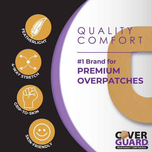 CoverGuard CGM Overpatch | Omnipod 5 Insulin Pod | Tan Center-cut Design| 25-Count | Waterproof Adhesive | Anti-Fray | Easy Application & Removal | Made in USA - Image 4