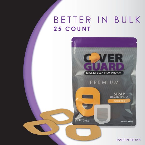 CoverGuard CGM Overpatch | Omnipod 5 Insulin Pod | Tan Center-cut Design| 25-Count | Waterproof Adhesive | Anti-Fray | Easy Application & Removal | Made in USA - Image 9