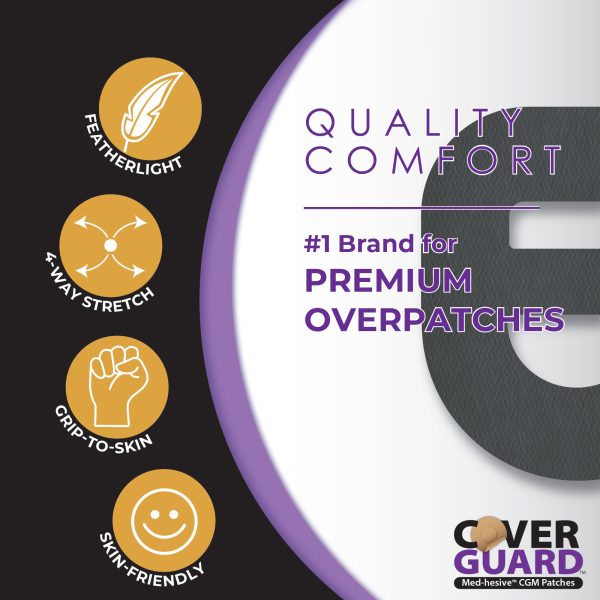 CoverGuard CGM Overpatch | Omnipod 5 Insulin Pod | Black Cross-strap Design| 25-Count | Waterproof Adhesive | Anti-Fray | Easy Application & Removal | Made in USA - Image 4