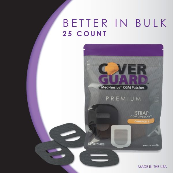 CoverGuard CGM Overpatch | Omnipod 5 Insulin Pod | Black Cross-strap Design| 25-Count | Waterproof Adhesive | Anti-Fray | Easy Application & Removal | Made in USA - Image 9
