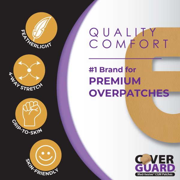 CoverGuard CGM Overpatch | Omnipod 5 Insulin Pod | Tan Cross-strap Design| 25-Count | Waterproof Adhesive | Anti-Fray | Easy Application & Removal | Made in USA - Image 4