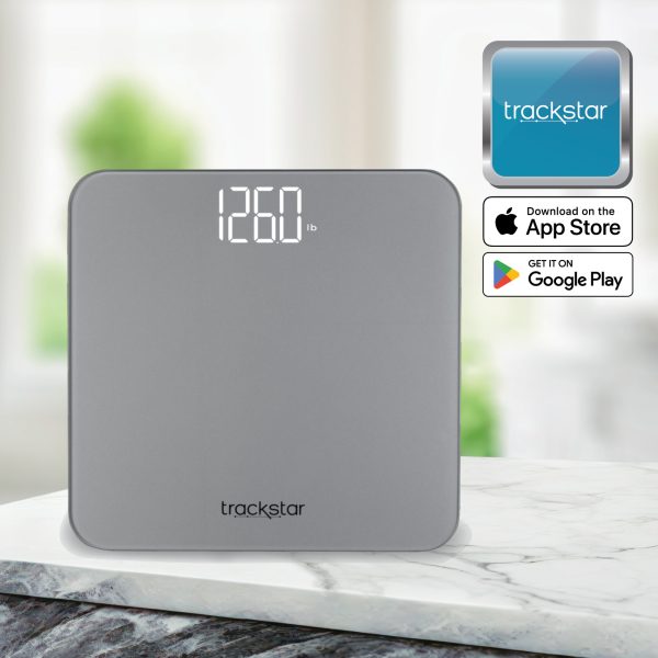 Trackstar Smart Digital Weight Scale | 440 lb Weight Capacity | Trackstar Monitoring App | Bluetooth iOS & Android Compatible | Measure, Track, and Share Results - Image 2