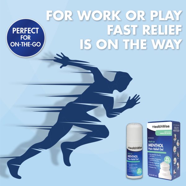 HealthWise 6% Menthol Roll-On | Cold Hot Sensation | Pain Relief Gel | 3 oz. 88.5 mL | Quick-Dry Formula | Immediate Penetrating Action | Topical Analgesic - Image 7