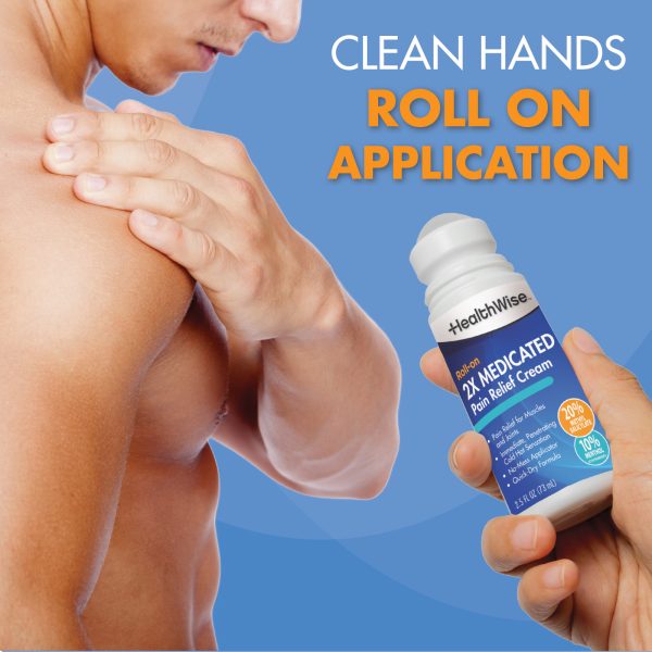 HealthWise 2X Medicated Roll-On | 10% Menthol + 20% Methyl Salicylate | Pain Relief Cream | 3 oz. 88.5 mL | Quick-Dry Formula | Immediate Penetrating Action | Topical Analgesic - Image 2