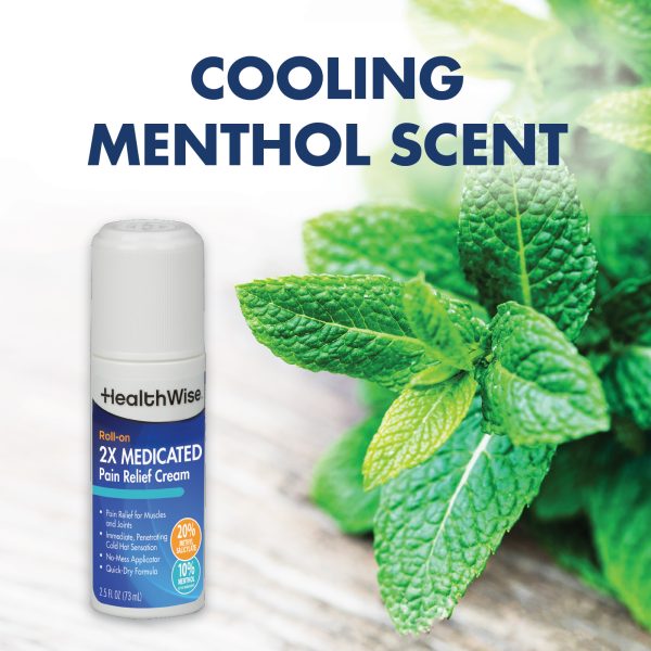 HealthWise 2X Medicated Roll-On | 10% Menthol + 20% Methyl Salicylate | Pain Relief Cream | 3 oz. 88.5 mL | Quick-Dry Formula | Immediate Penetrating Action | Topical Analgesic - Image 7